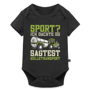 Gülletransport Gülle fahren Traktorfahrer Kuhbauer - Baby Premium Kurzarmbody - Schwarz - Vorne