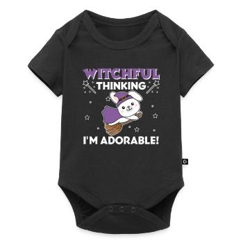 Bunny Halloween Witch Witches I'm Adorable - Baby Premium short-sleeve bodysuit - black - Front