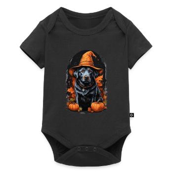 Labrador avec chapeau de sorcière Halloween Labrador - Body à manches courtes Premium Bébé - noir - Devant