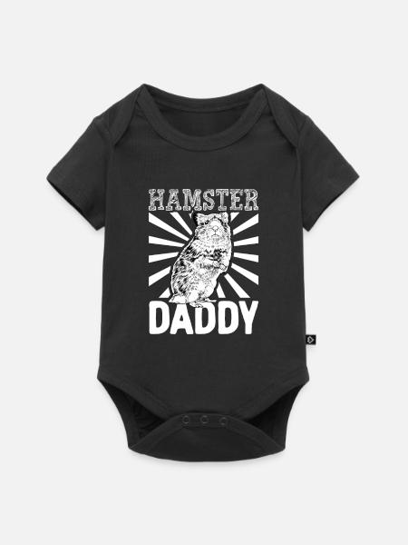 Hamsterbesitzer - Hamster Papa - Baby Premium Kurzarmbody - Schwarz