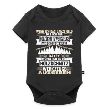 Holzschnitzer Holzschnitzerei - Baby Premium Kurzarmbody - Schwarz - Vorne