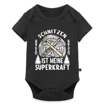 Holzschnitzer Holzschnitzerei - Baby Premium Kurzarmbody - Schwarz - Vorne