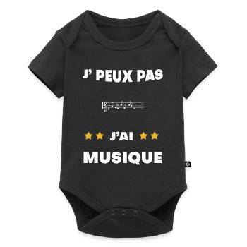 je peux pas j'ai musique cadeau musicien - Body à manches courtes Premium Bébé - noir - Devant