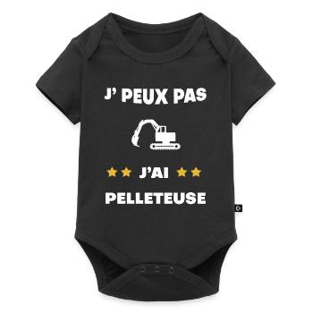 je peux pas j'ai pelleteuse cadeau pelleteur - Body à manches courtes Premium Bébé - noir - Devant