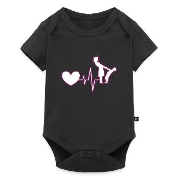 Battement de cœur mère-enfant - Body à manches courtes Premium Bébé - noir - Devant