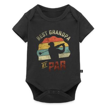 Best Grandpa By Par Golf Golfer Golfing - Baby Premium short-sleeve bodysuit - black - Front
