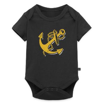 Nautical Anchor Funny Boating Sailors Pirates - Baby Premium short-sleeve bodysuit - black - Front