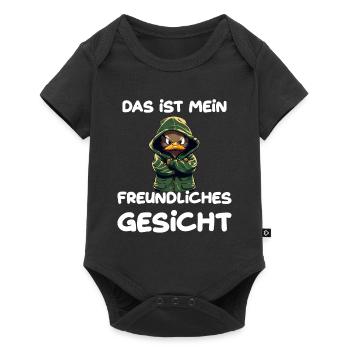 Das ist mein freundliches Gesicht Ente - Baby Premium Kurzarmbody - Schwarz - Vorne