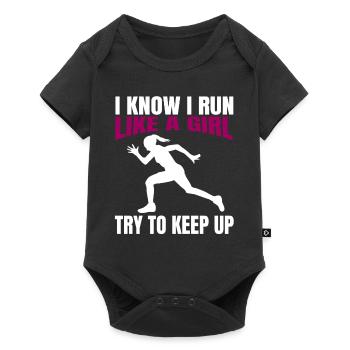 Jogger run run fit jogging cardio training - Baby Premium short-sleeve bodysuit - black - Front