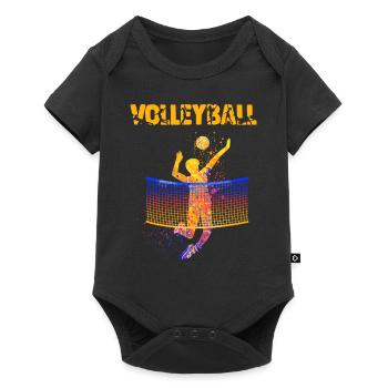 Un joueur de volleyball art abstrait sport - Body à manches courtes Premium Bébé - noir - Devant