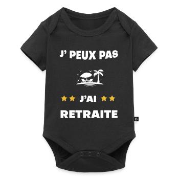 je peux pas j'ai retraite cadeau retraité - Body à manches courtes Premium Bébé - noir - Devant