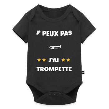 je peux pas j'ai trompette cadeau trompetiste - Body à manches courtes Premium Bébé - noir - Devant