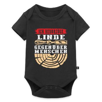 Holzschnitzer Holzschnitzerei - Baby Premium Kurzarmbody - Schwarz - Vorne