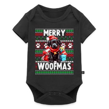 Mignon Black Labrador Dog Christmas Design - Merry W - Body à manches courtes Premium Bébé - noir - Devant
