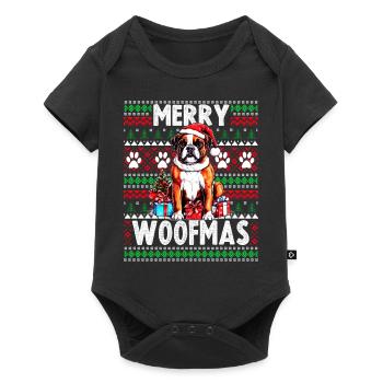 Ugly Christmas Sweater Boxer Dog - Dog Christmas - Baby Premium short-sleeve bodysuit - black - Front