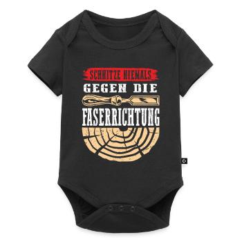 Holzschnitzer Holzschnitzerei - Baby Premium Kurzarmbody - Schwarz - Vorne