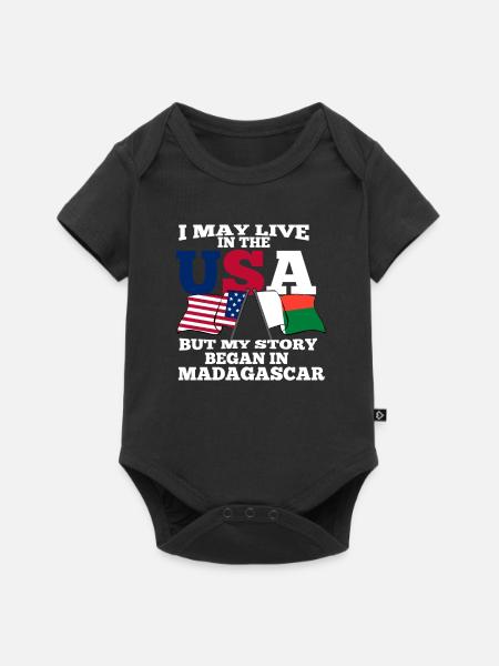 Madagaskar - Baby Premium Kurzarmbody - Schwarz