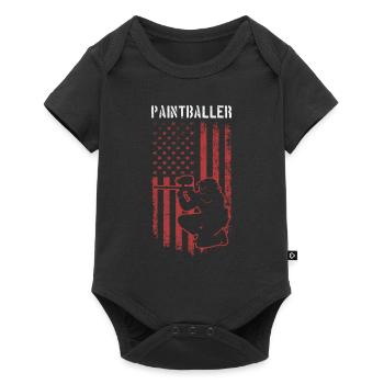 Joueur de paintball Paintballer Paintballer US Flag - Body à manches courtes Premium Bébé - noir - Devant