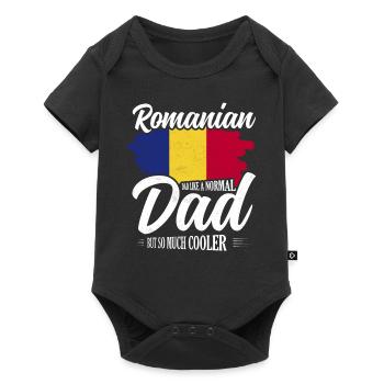 Romanian Dad Like A Normal Dad But So Much Cooler - Baby Premium Kurzarmbody - Schwarz - Vorne
