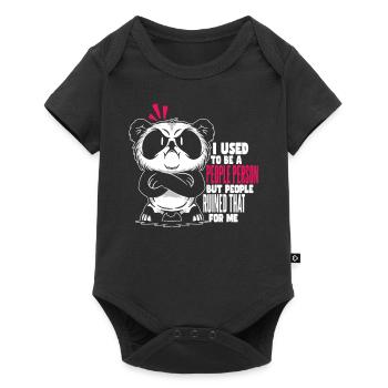 J’avais l’habitude d’être un panda introverti - Body à manches courtes Premium Bébé - noir - Devant