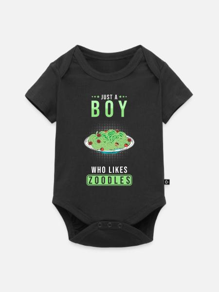 Zoodles Zucchini Pasta Spruch - Baby Premium Kurzarmbody - Schwarz