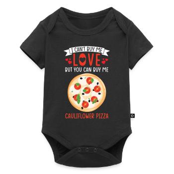 Pizza au chou-fleur Légumes végétariens végétaliens - Body à manches courtes Premium Bébé - noir - Devant