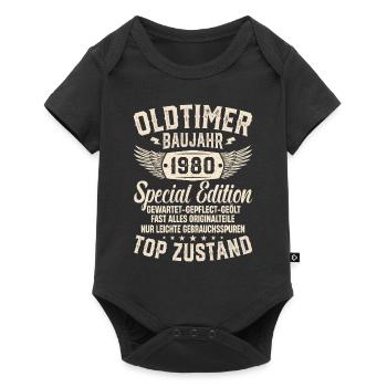 Retro Geschenk 1980er Oldtimer - Baby Premium Kurzarmbody - Schwarz - Vorne