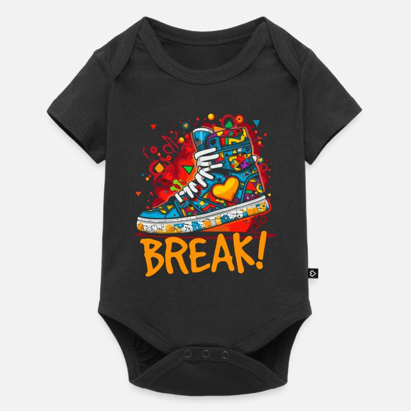 Breakdance Love : Baskets en forme de cœur - Body à manches courtes Premium Bébé - noir