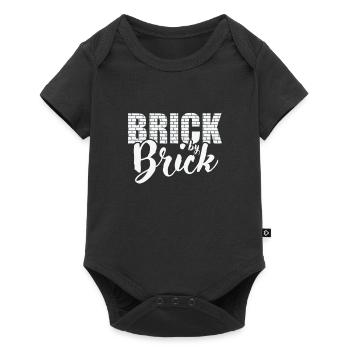 Brick by Brick Maurer Handwerker Beruf - Baby Premium Kurzarmbody - Schwarz - Vorne