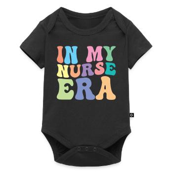 Nurse Retro Groovy In My - Baby Premium short-sleeve bodysuit - black - Front