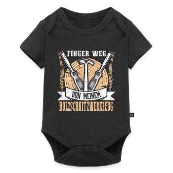 Holzschnitzer Holzschnitzerei - Baby Premium Kurzarmbody - Schwarz - Vorne