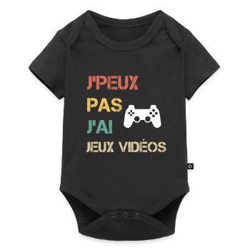 je peux pas j'ai jeux vidéos cadeau joueur - Body à manches courtes Premium Bébé - noir - Devant