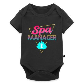 Tenue de directeur de spa rétro des années 80 - Body à manches courtes Premium Bébé - noir - Devant
