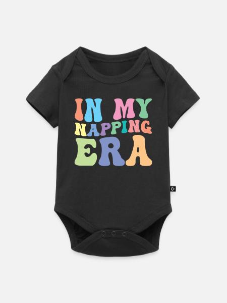 Schlafen Nickerchen Retro Groovy - Baby Premium Kurzarmbody - Schwarz