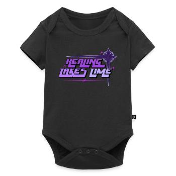 Healing Takes Time Mental Health Quote 90s Aesthet - Baby Premium Kurzarmbody - Schwarz - Vorne