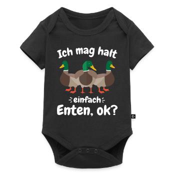 Stockente Entenvögel Ente Dunkelente Vogel - Baby Premium Kurzarmbody - Schwarz - Vorne