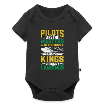 Pilot Aviation Airplane Airline Future Pilots - Baby Premium short-sleeve bodysuit - black - Front