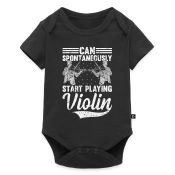 Can Spontaneously Start Playing Violin Violinist M - Baby Premium short-sleeve bodysuit - black - Front