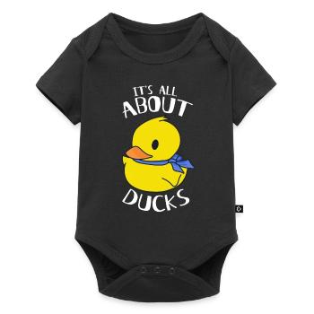 It's All About Ducks - Gelbe Enten - Baby Premium Kurzarmbody - Schwarz - Vorne