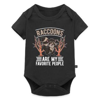 Raccoons are my favorite people Raccoon - Baby Premium short-sleeve bodysuit - black - Front