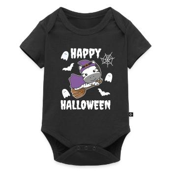 Zebra Joyeux Halloween Sorcière Enfants Sorcière Costume de Sorcière - Body à manches courtes Premium Bébé - noir - Devant