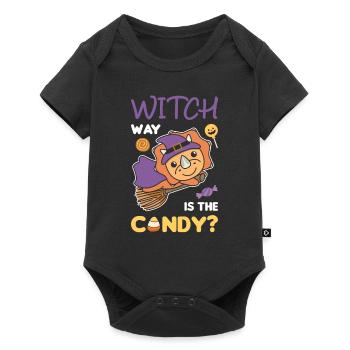 Triceratops Hexen Witch way is the candy Happy - Baby Premium short-sleeve bodysuit - black - Front