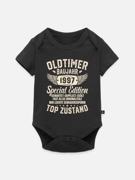 Kultiges Geschenk '97er Oldtimer - Baby Premium Kurzarmbody - Schwarz