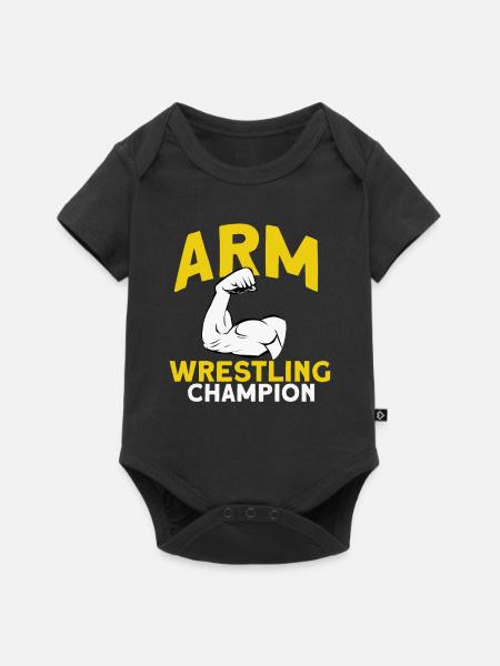Armdrücken - Baby Premium Kurzarmbody - Schwarz