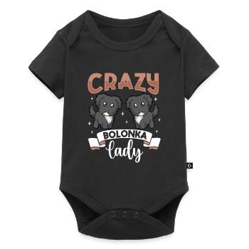 Crazy Bolonka Lady - Bolonka Zwetna - Body à manches courtes Premium Bébé - noir - Devant