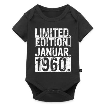 Limited Edition Januar 1960 Geburtsjahr Geschenk 1 - Baby Premium Kurzarmbody - Schwarz - Vorne