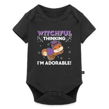 Squirrel Halloween Witch Witch I'm Adorable - Baby Premium short-sleeve bodysuit - black - Front