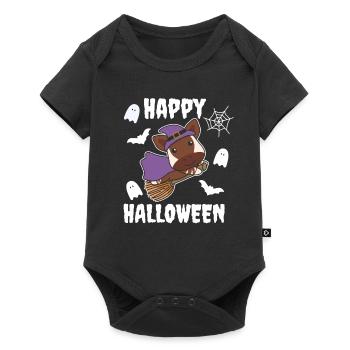 Okapi Joyeux Halloween Sorcière Enfants Sorcière Costume de Sorcière - Body à manches courtes Premium Bébé - noir - Devant