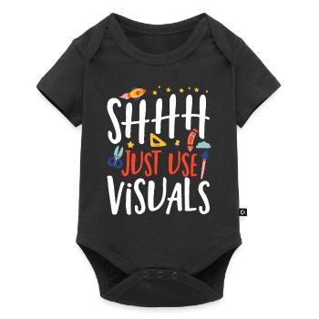 Shhh Just Use Visuels Éducateur spécialisé Enseignant SPED - Body à manches courtes Premium Bébé - noir - Devant