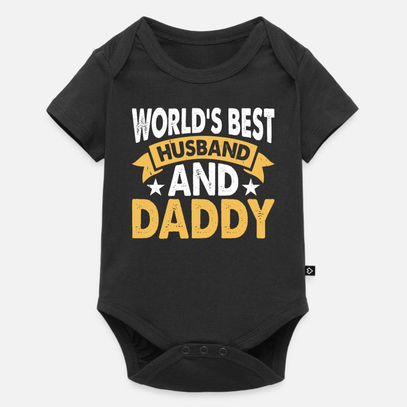 Bester Papa Ehemann - Baby Premium Kurzarmbody - Schwarz